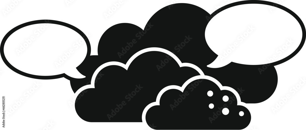 Poster cloud messaging icon simple vector. social media. internet network