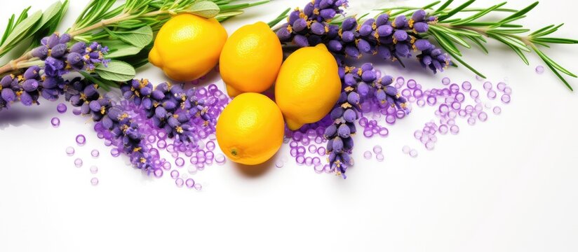 Linalool is a key compound in essential oils with a floral scent derived from lavender and citrus fruits With copyspace for text