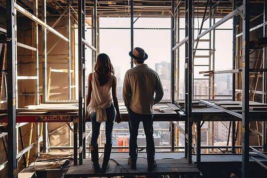 Male home safety men architecture housing building construction person engineer looking business architect helmet