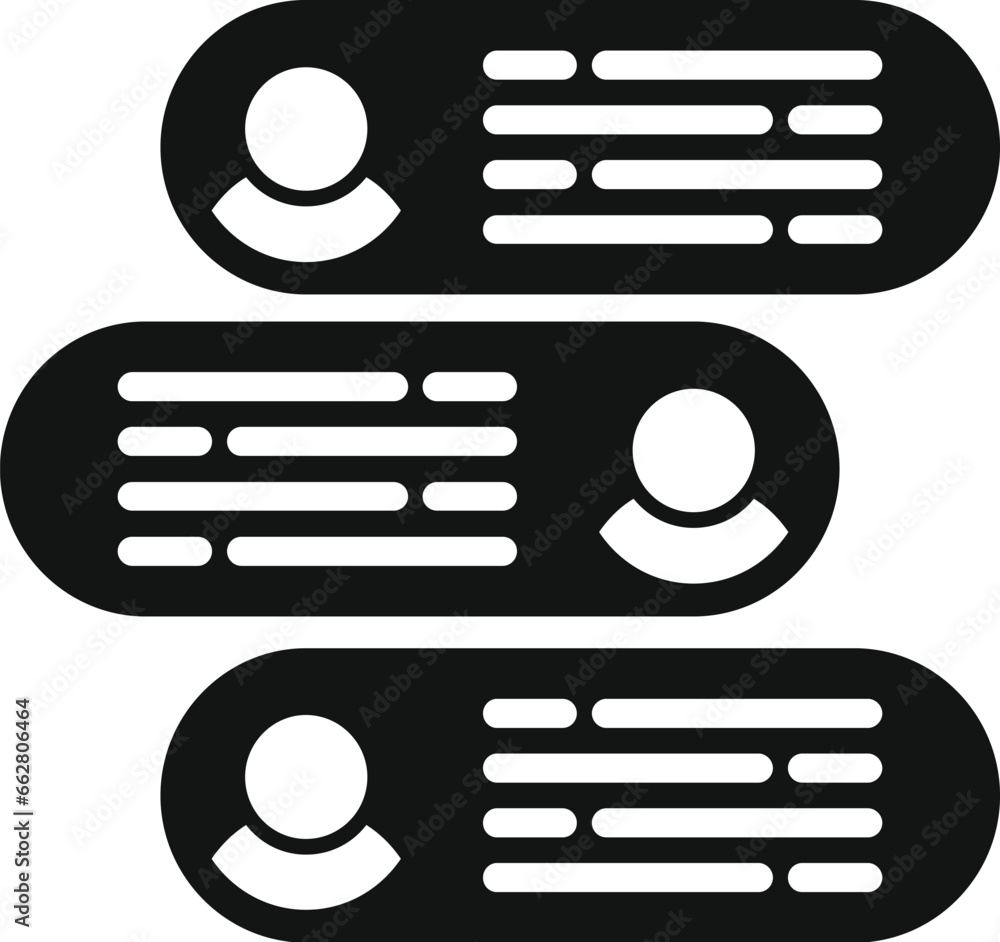 Poster social chat icon simple vector. message element. phone app