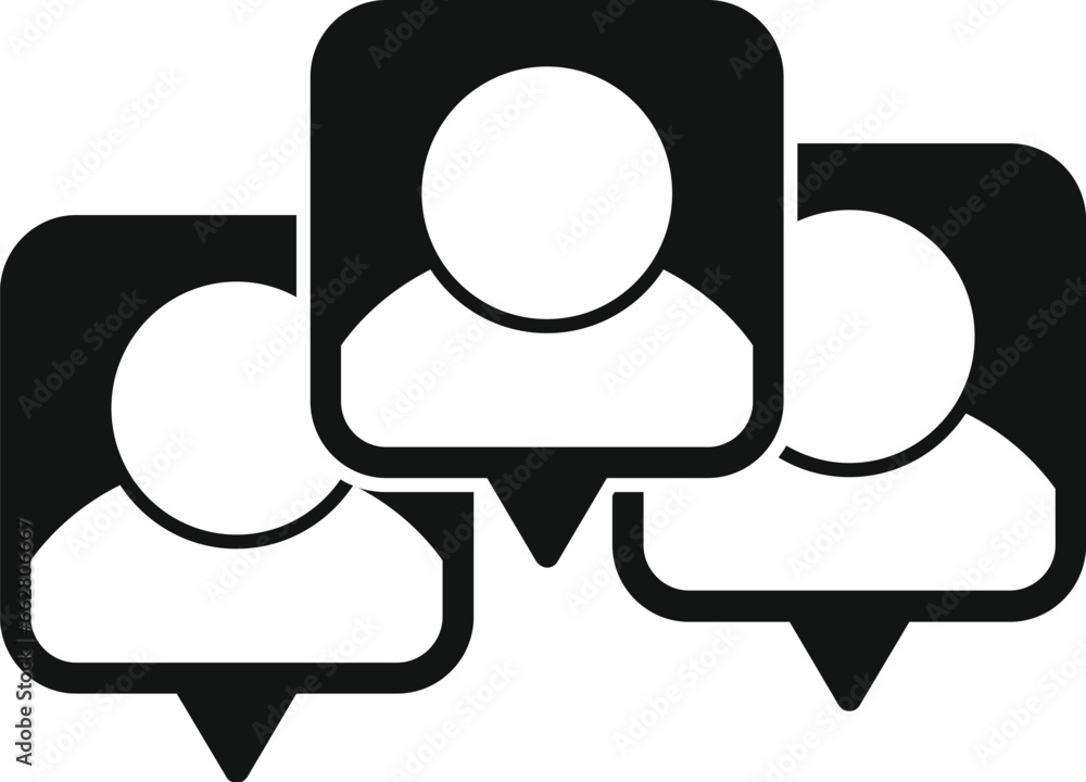 Poster chat messaging group icon simple vector. social online. online element