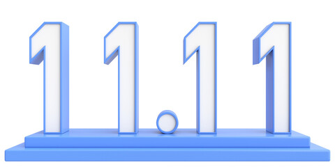 11.11 sale. November sale. 3D illustration.