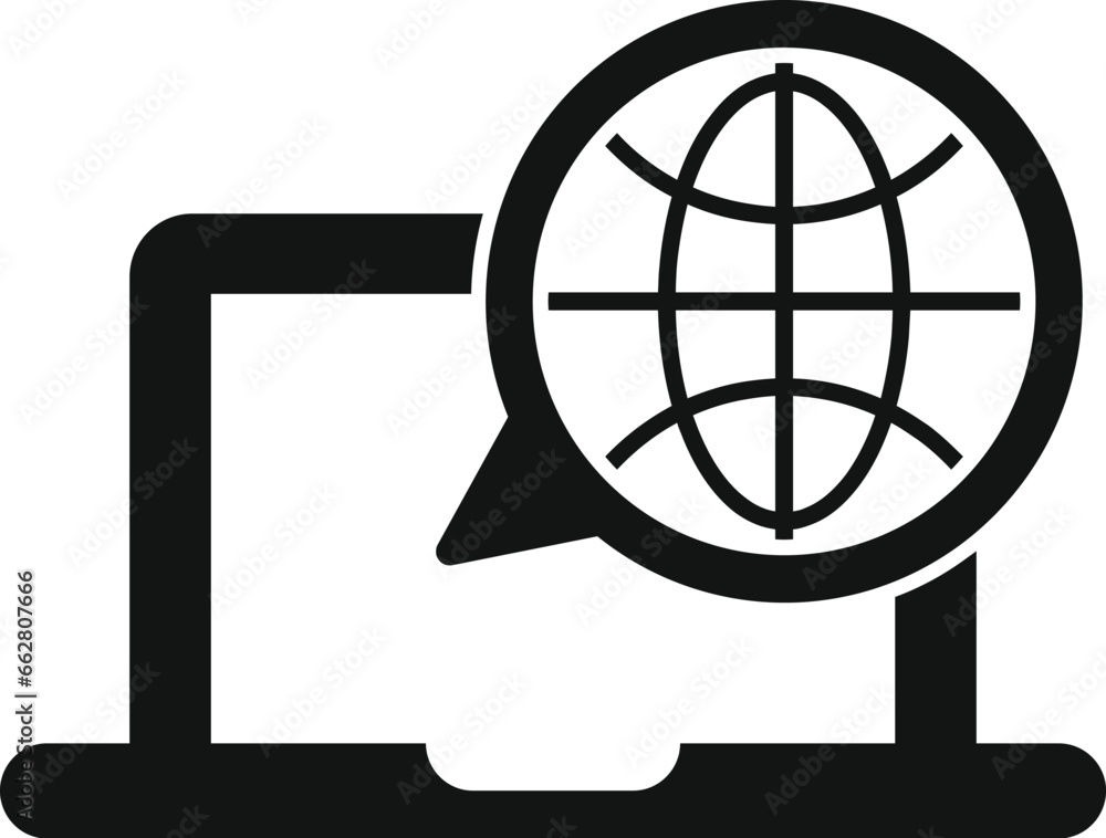 Aufkleber web laptop message icon simple vector. share line. content group