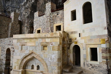 The Orthodox monastery of Sumela, built on a cliff overlooking the Altindere valley at 1200 meters above sea level, is located in the Maçka region, today partially restored by the Turkish government