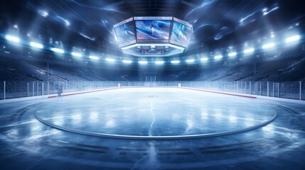 A hockey rink inside an ice rink - obrazy, fototapety, plakaty