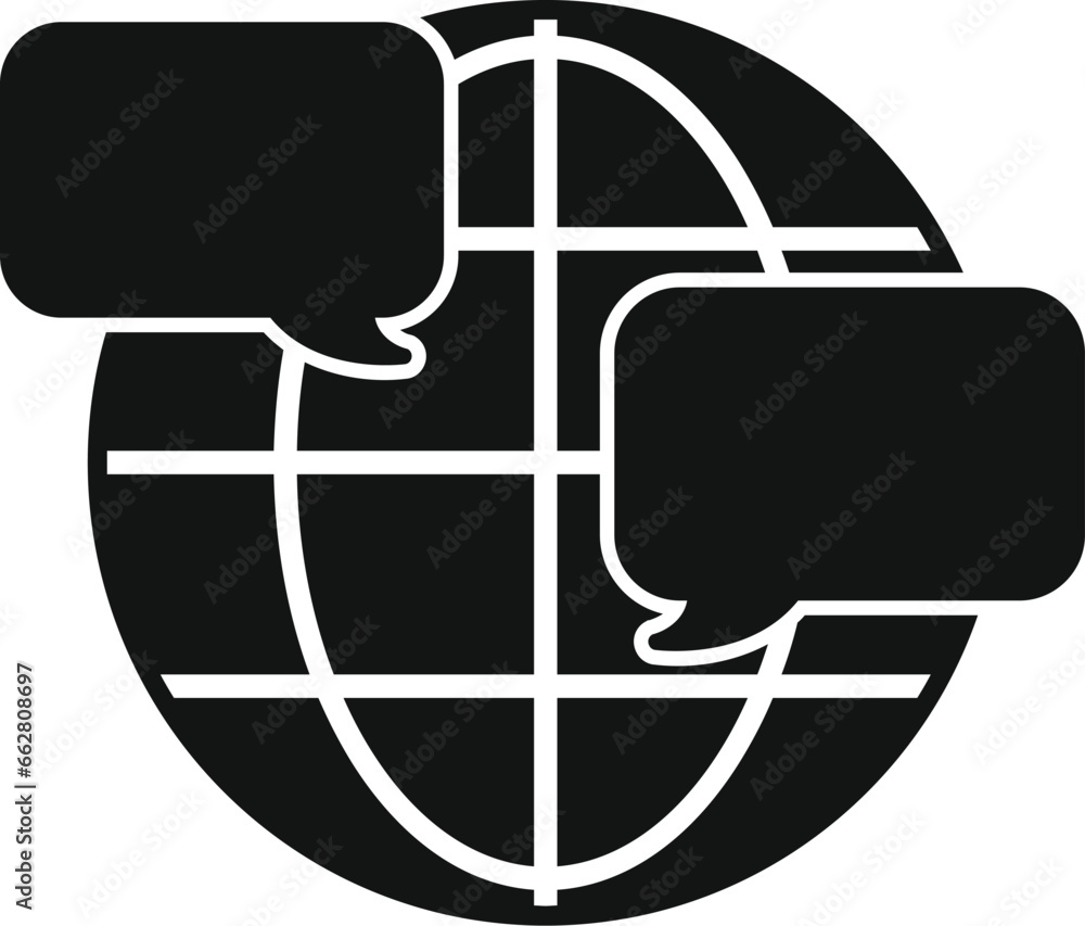 Poster global message icon simple vector. group button. internet mobile