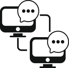Network chat group icon simple vector. Content contact. Mobile internet