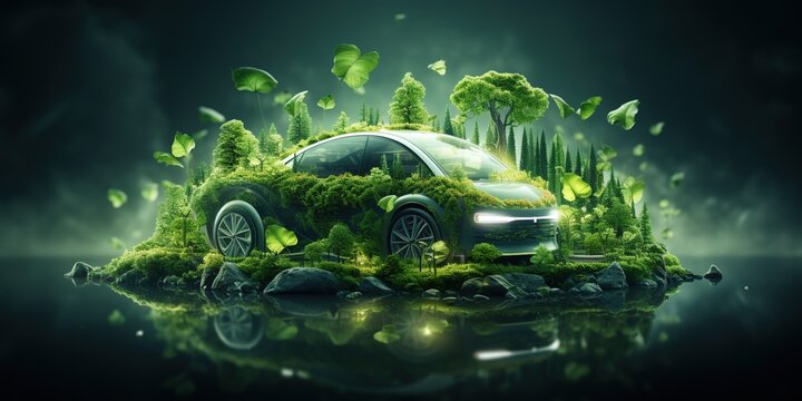 Car in the water Green - a Royalty Free Stock Photo from Photocase