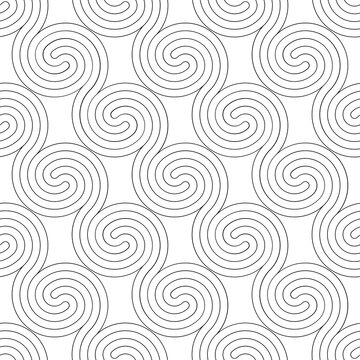 Vector seamless texture. Modern geometric background. Lattice with spirals.