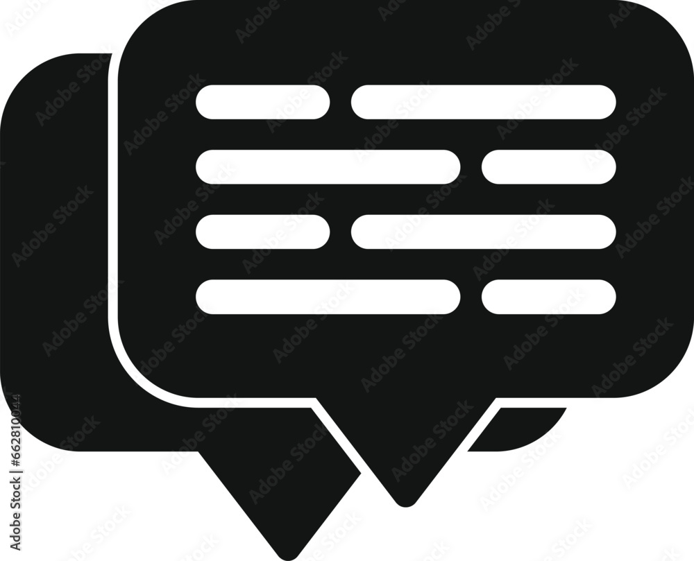Poster chat icon simple vector. web message. speech line