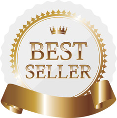 高級感のあるベストセラーのエンブレム　ホワイト＆ゴールド