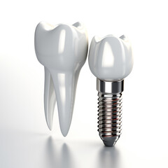 Close-up of dental implant on white background