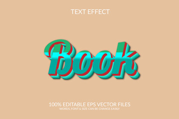 Book 3d fully editable illustration, vector eps text effect design