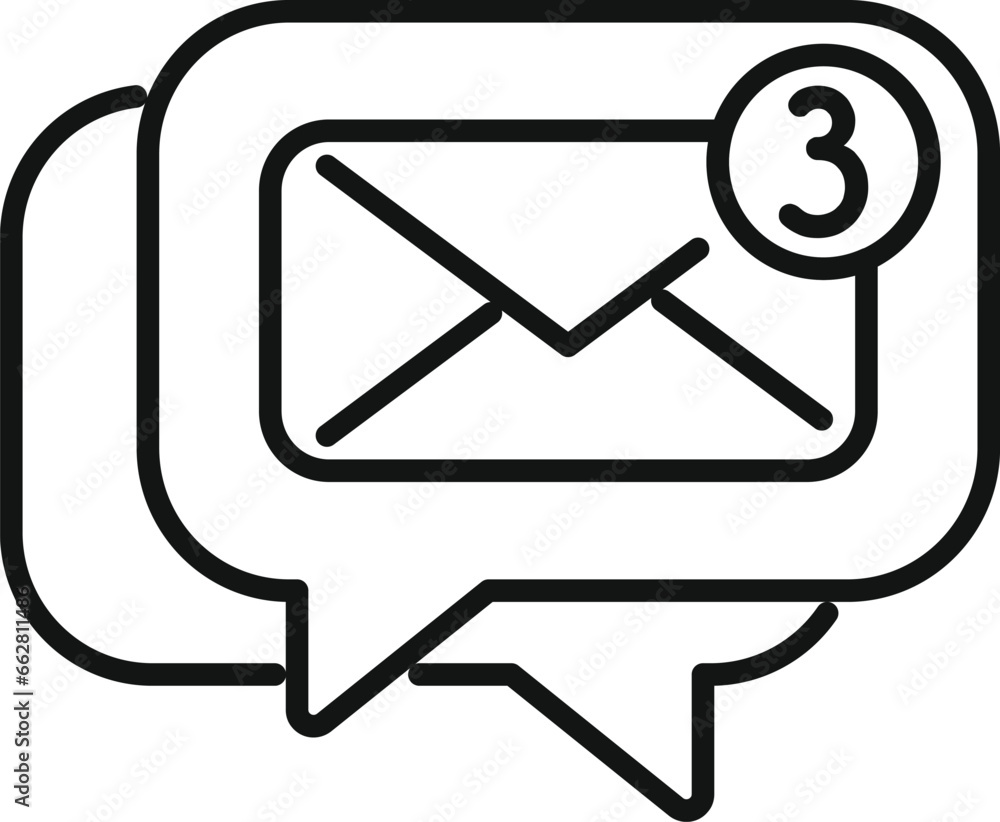 Poster new messaging icon outline vector. online network. internet element