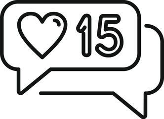 Messaging like icon outline vector. Social network. Contact chat