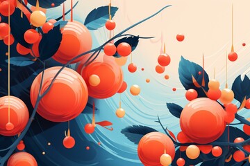 Fototapeta na wymiar Vibrant apricot abstract illustration. Generative AI