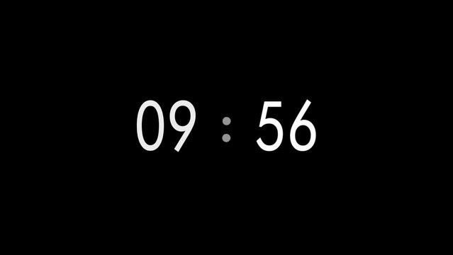 10 minutes countdown timer clock animation, 4k UHD digital clock animation