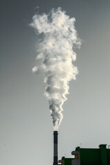 Environmental problem of city air pollution - Industrial pipe factory construction and residential...