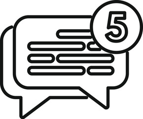 New message chat icon outline vector. Online group. Web thin