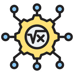 Applied Mathematics Outline Color Icon