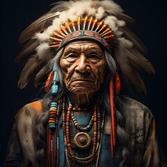 Portrait of Americans Indian man