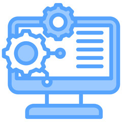 Computer Systems Blue Icon