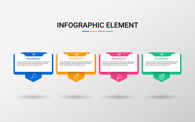 Presentation business infographic template with 4 options, Infographics Template.