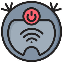 Robot Vacuum Outline Color Icon