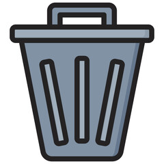 Trash Can Outline Color Icon