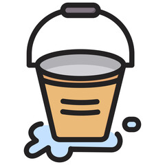 Bucket Outline Color Icon