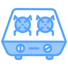 Kitchen Stove Blue Icon