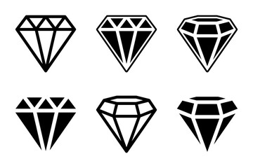 diamond vector set. jewelry, with an attractive and elegant style, very suitable for templates, transparent background, editable - obrazy, fototapety, plakaty
