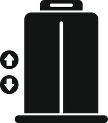Elevator exit icon simple vector. People escape. Exit people