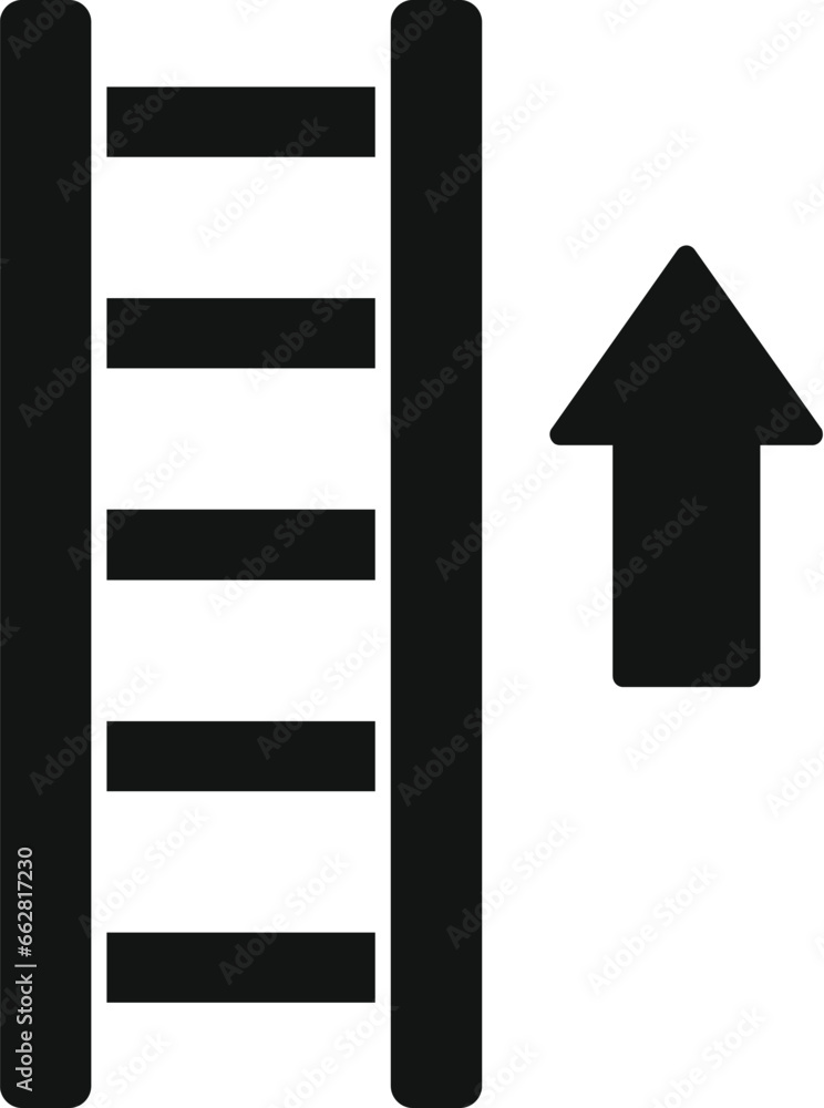 Poster exit staircase icon simple vector. person leaving. office plan