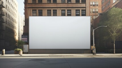 Blank billboard on sidewalk - obrazy, fototapety, plakaty