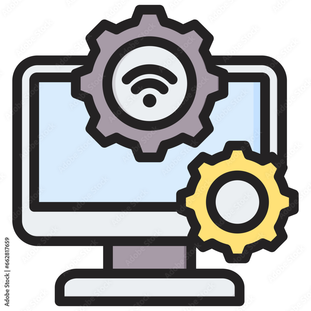 Poster internet services outline color icon