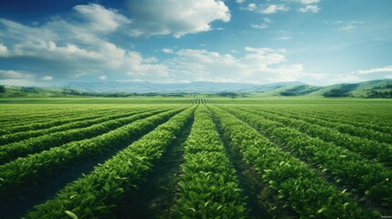 3d illustration agriculture field isolated in green background