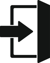 Door exit icon simple vector. People stairs. Plan work - obrazy, fototapety, plakaty