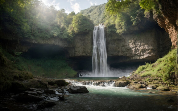 waterfall in the jungle © Designer Khalifa