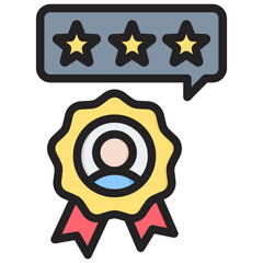 Ratings Outline Color Icon