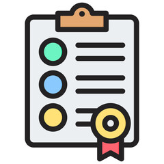 Evaluation Outline Color Icon