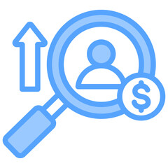 Wage Survey Blue Icon