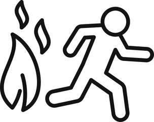 Fire evacuation icon outline vector. Pull help. Person leaving