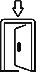 Exit door icon outline vector. Alarm person. Case person