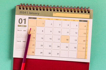 Hello January. January 2024 calendar for planning on your desktop.