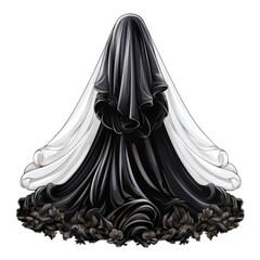 Naklejka premium Veil Wedding isolated on a white background