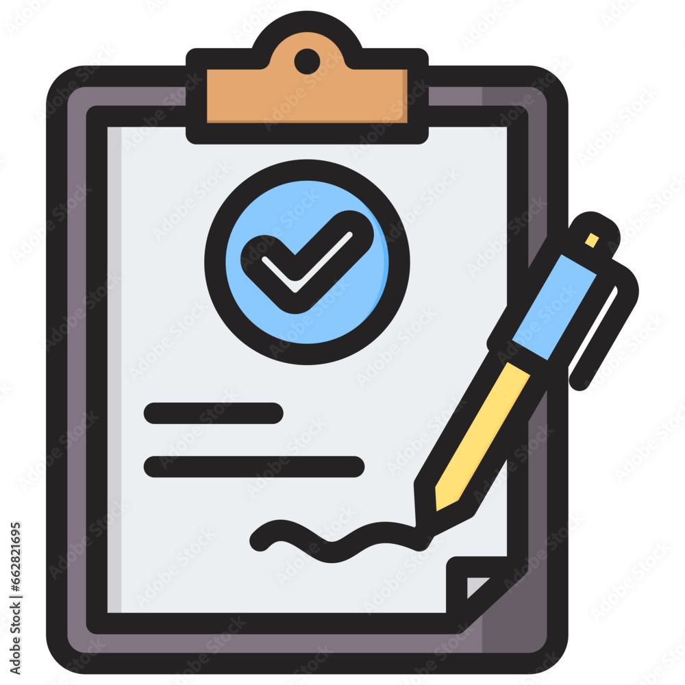 Poster Contracts Outline Color Icon