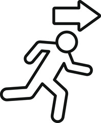 Evacuation direction icon outline vector. Pull help. Alarm people