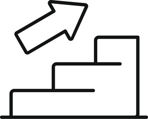 Evacuation stairs direction icon outline vector. Work fire. Danger escape