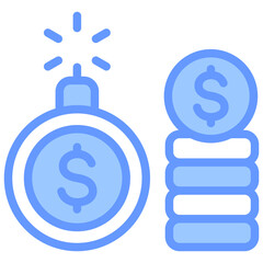 Debt Recovery Blue Icon